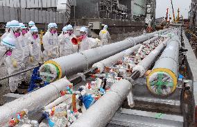 Coolant-circulating pipes at Fukushima nuclear power plant