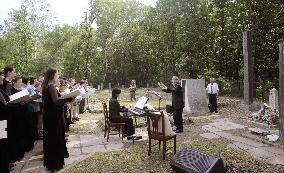 Russia-Japan joint chorus at Japanese POW cemetery in Khabarovsk