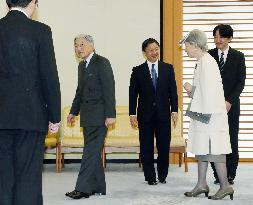 Emperor, empress leave for Palau, to honor WWII dead on 70th anniv.