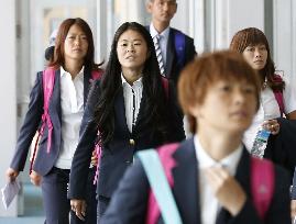 Japan's women's soccer team arrives in Canada