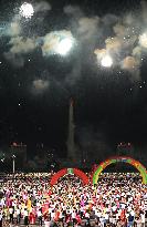 Fireworks light up Pyongyang night skies