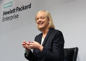HPE CEO Whitman speaks at press conference in New York