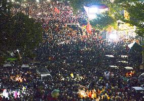 Supporters gather outside NLD headquarters