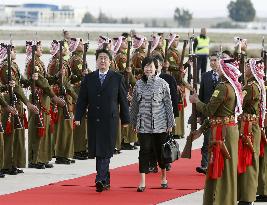 Japanese PM Abe arrives in Jordon