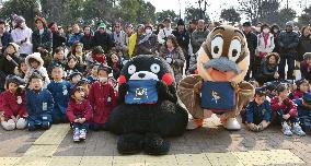 Mascot characters join crime awareness campaign in Osaka