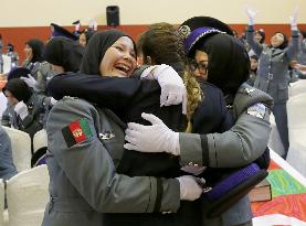 Afghan female police officer candidates complete training