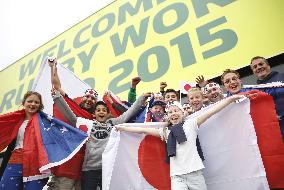 Supporters for Japan's rugby team