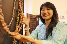 Japanese woman operates workshop producing paper beads in Islamabad