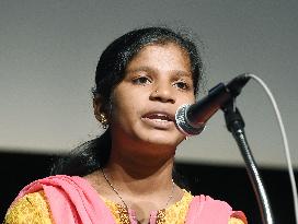 Indian student addresses Tokyo symposium on education for girls