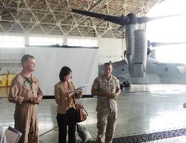 U.S. Marine Corps officer emphasizes Osprey's "safety" to press