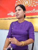Woman candidate speaks in Yangon before Myanmar general election