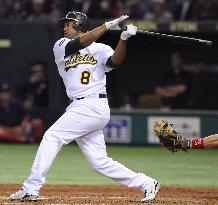 Oakland's Brown hits 3-run homer in game against Boston