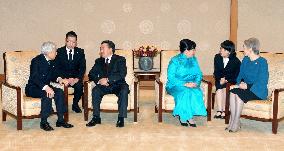 Emperor, empress meet Mongolian president, first lady