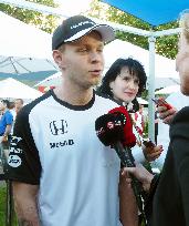McLaren-Honda F1 team driver Magnussen speaks in press interview