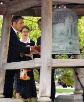 Ceremony marks return of Peace Bell to Japanese Garden at U.N.