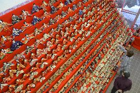 "Hina" dolls on display in Gunma
