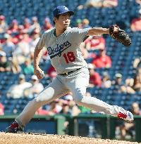 Baseball: Dodgers' Maeda to move to bullpen after taking no-decision