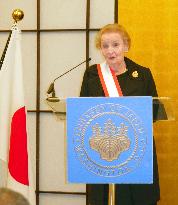 Ex-U.S. Secretary of State Albright receives Japanese decoration