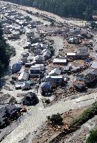 Houses damaged by typhoon