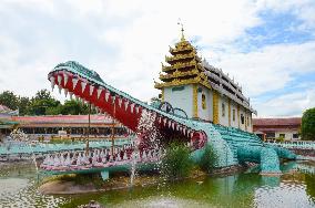 Alligator-shaped temple in Myanmar