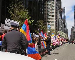 Armenians in U.S. carry "Armenian Genocide" signs in NY
