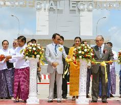 Japan's finance minister attends opening of Myanmar's economic zone