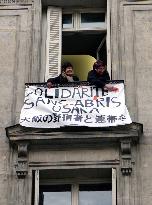 Paris-based group protests forcible removal of Osaka homeless te