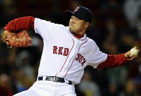 Red Sox's Okajima pitches against Blue Jays