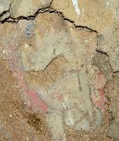 Japanese team finds colorful mural at Bamiyan ruins