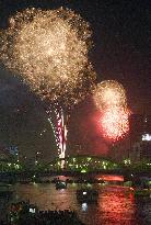 Fireworks light up night sky over Tokyo's Sumida River