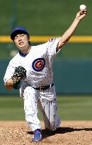 Wada pitches in spring training game