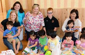 U.S. volunteer aid group members visit nursery in northern Japan