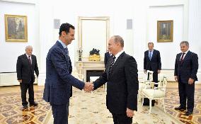 Syrian president meets Russian counterpart Putin in Moscow