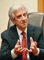 Uruguay's President Vazquez speaks in Tokyo