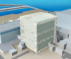 Cover for No. 1 reactor building at Fukushima Daiichi plant