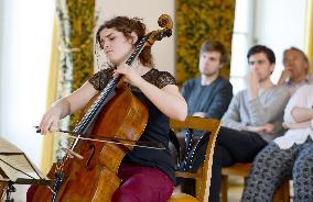 Student takes lesson at Ozawa music academy in Switzerland