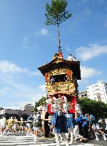 Floats turned at Kyoto's Gion Festival