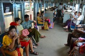 Train previously in service in Japan now runs in Myanmar