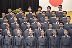 Trainees for "Takarazuka" all-female musical theater