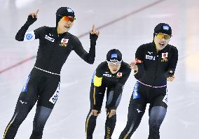 Japan wins women's team pursuit at speed skating World Cup
