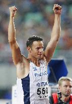 Finland's Tero Pitkamaki wins men's javelin throw