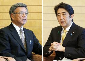 Abe, Okinawa governor remain apart over Futenma relocation