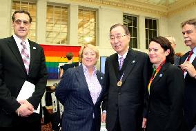 U.N. chief Ban gets Harvey Milk medal for supporting equal rights