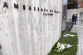 Flowers donated at French Embassy in Tokyo