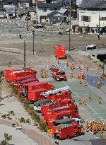 Fire engines gathered to cool nuke plant