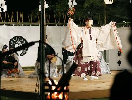 Traditional outdoor Noh play at Kofuku Temple