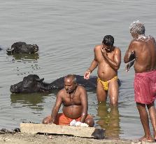 Bathing in Ganges River