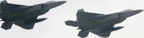 U.S. stealth fighters arrive at Kadena Air Base in Okinawa