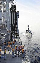 MSDF ships at work on day before refueling mission ends