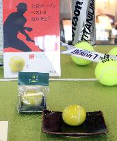 Tennis ball-shaped Japanese sweets sold at Nishikori's hometown